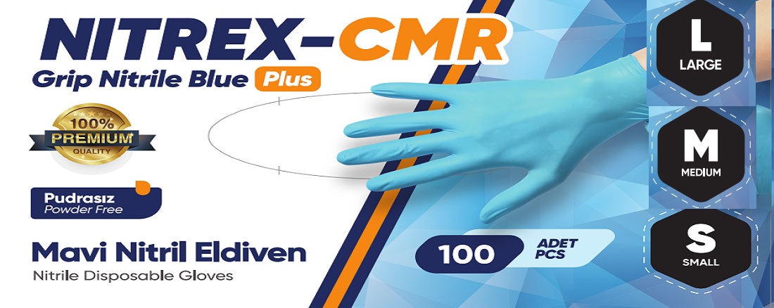 Nitrex-Cmr Mavi Nitril Eldiven, nitrexcmr mavi nitril pudrasız eldiven