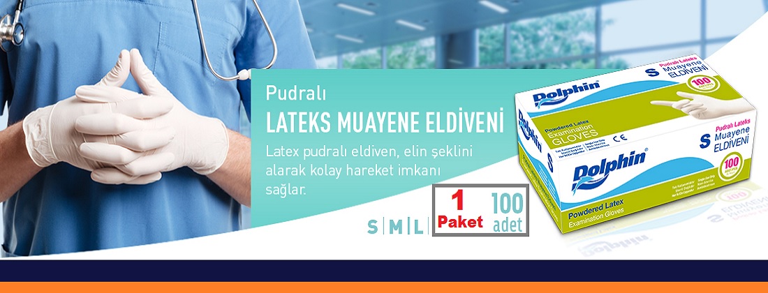 Dolphin Lateks Pudralı Eldiven