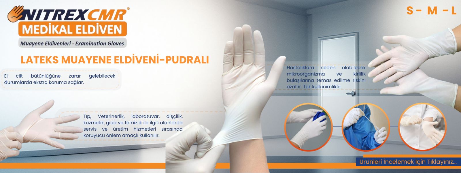 Lateks Pudralı Muayene Eldiveni, Lateks Pudrasız Eldiven, Muayene Eldiveni Fiyatları