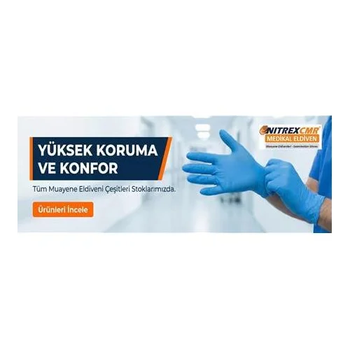 Mavi Nitril Pudrasız Eldiven