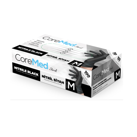 Bimel Siyah Nitril Muayene Eldiveni Pudrasız