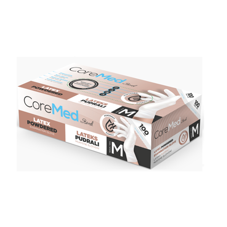 Bimel Coremed Lateks Pudralı Muayene Eldiveni