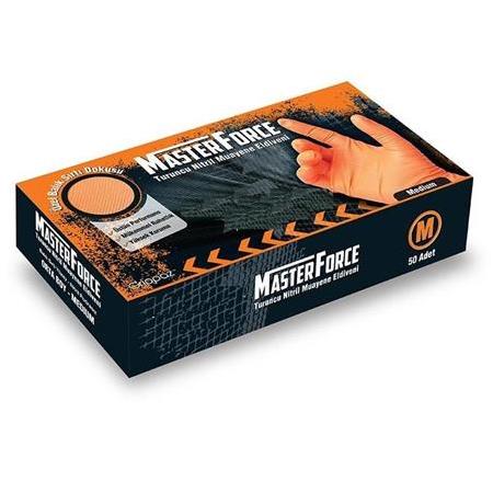 Master Force Turuncu Nitril Pudrasız Eldiven