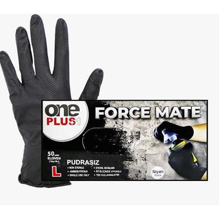 One Plus Force Mate Siyah Nitril Eldiven Pudrasız