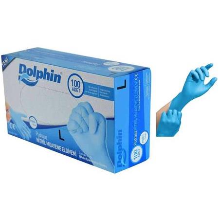 Dolphin Mavi Nitril Eldiven Pudrasız