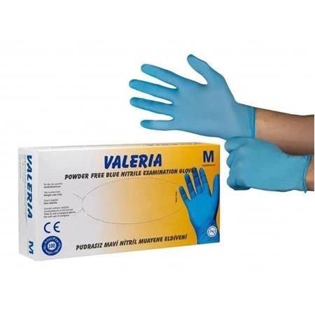 Mavi Nitril Muayene Eldiveni Pudrasız Valeria