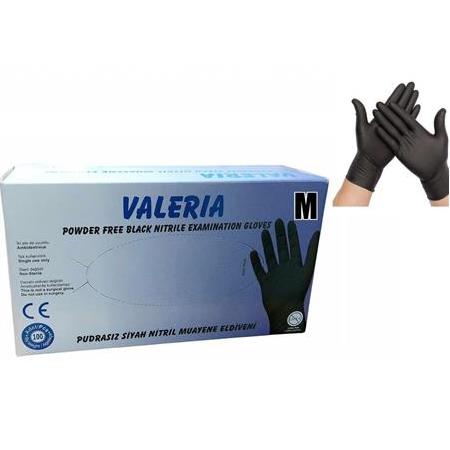 Siyah Nitril Muayene Eldiveni Pudrasız Valeria